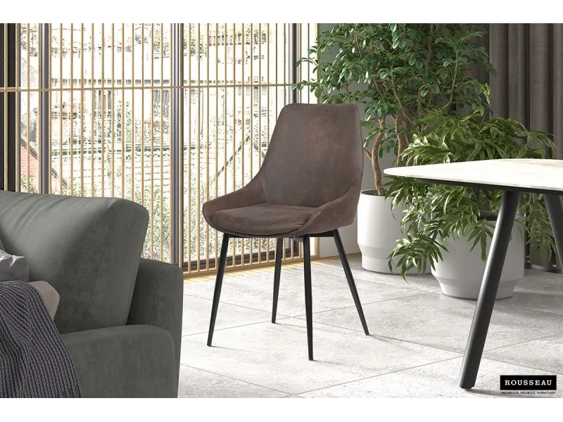 Lot de 2 Chaises de salle à manger design coloris marron
