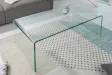 Table basse 110 cm design en verre trempé coloris transparent