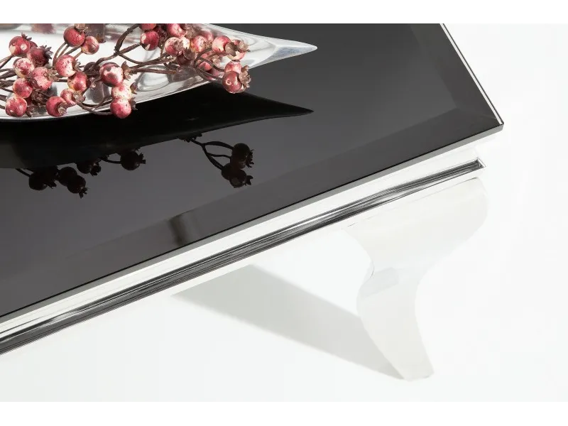 Table basse noir/argenté de style baroque 100 cm