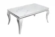 Table basse marbre argenté de style baroque 100 cm
