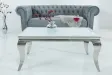 Table basse marbre argenté de style baroque 100 cm