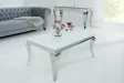 Table basse marbre argenté de style baroque 100 cm