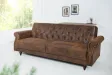 Canapé convertible en lit 220cm en microfibre marron antique