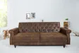 Canapé convertible en lit 220cm en microfibre marron antique