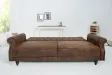 Canapé convertible en lit 220cm en microfibre marron antique