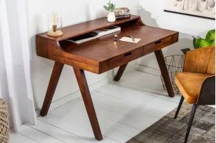 Bureau design en bois massif de 100cm coloris naturel