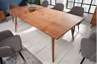 Table à manger design scandinave de 200 cm coloris naturel en bois massif