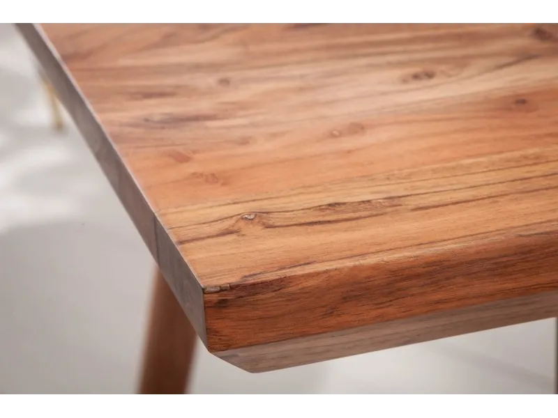 Table à manger design scandinave de 200 cm coloris naturel en bois massif