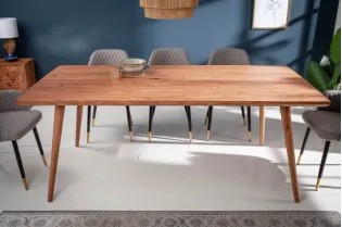Table à manger design scandinave de 160cm coloris naturel en bois massif 2