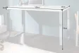 Bureau design 120x60 cm en bois teinté blanc