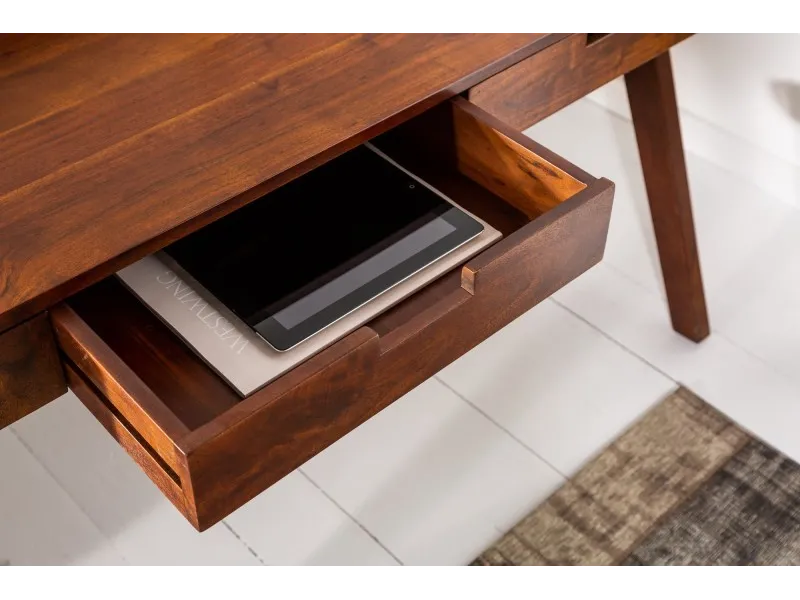 Bureau design en bois massif de 120cm coloris naturel