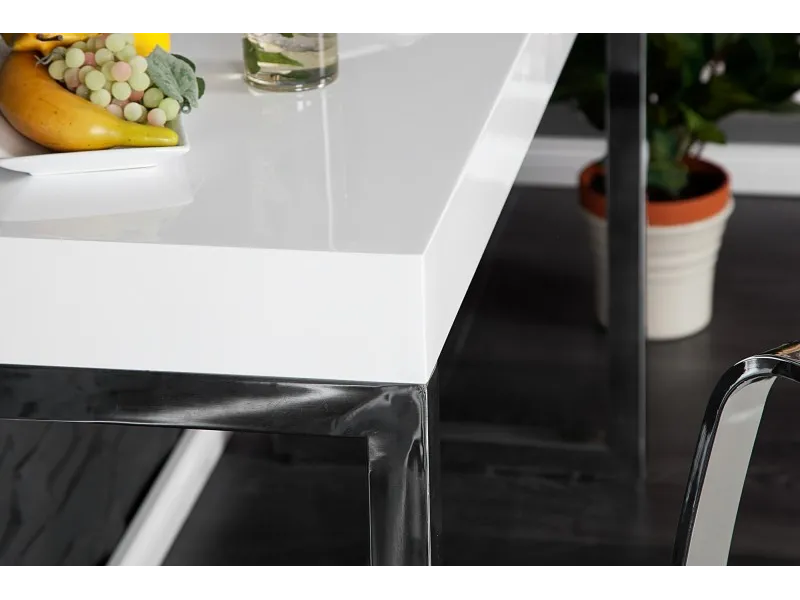 Bureau design 120x40 cm pour ordinateur portable teinté blanc laqué