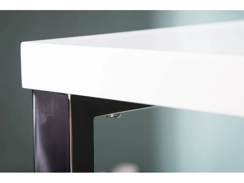 Bureau de design 160x60 cm en bois coloris blanc laqué