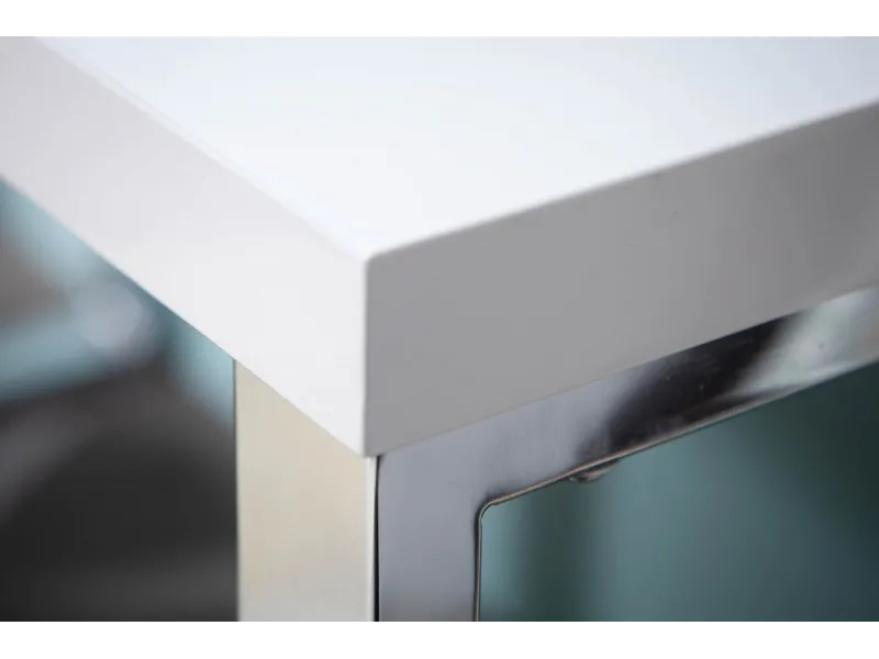 Bureau de design 160x60 cm en bois coloris blanc laqué