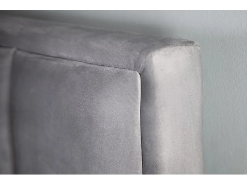 Lit design 160x200cm en velours coloris gris