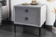 Table de chevet design de 45cm avec 2 tiroirs gris clair