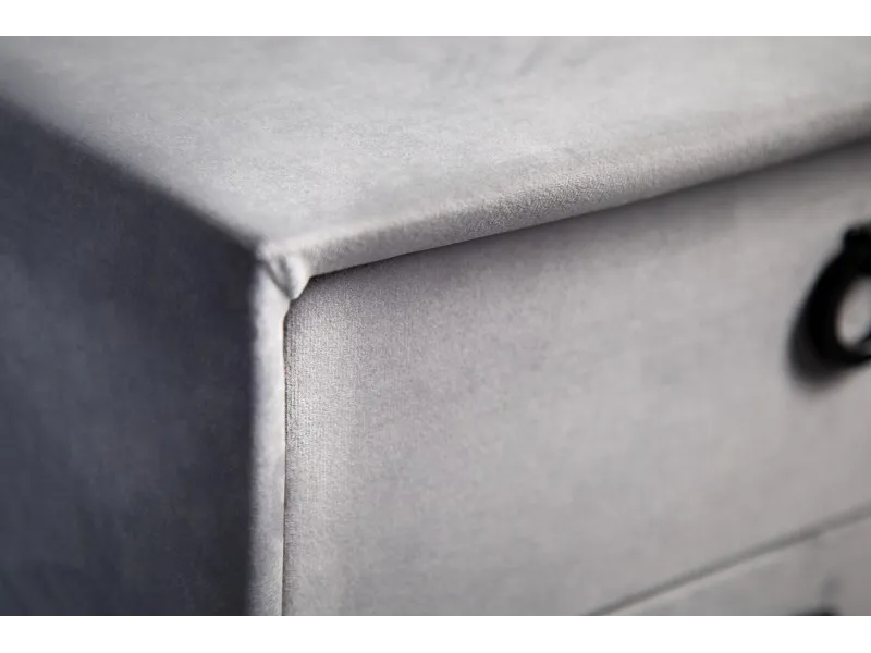 Table de chevet design de 45cm avec 2 tiroirs gris clair