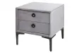 Table de chevet design de 45cm avec 2 tiroirs gris clair