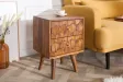 Table de chevet en bois massif laqué design Sheesham 40cm