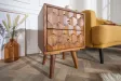 Table de chevet en bois massif laqué design Sheesham 40cm