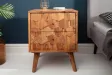 Chevet design scandinave coloris naturel en bois massif à 2 tiroirs