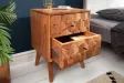 Chevet design scandinave coloris naturel en bois massif à 2 tiroirs