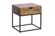 Table de chevet en bois massif style industriel 45cm