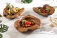 Corbeille de fruits design naturel en bois teck