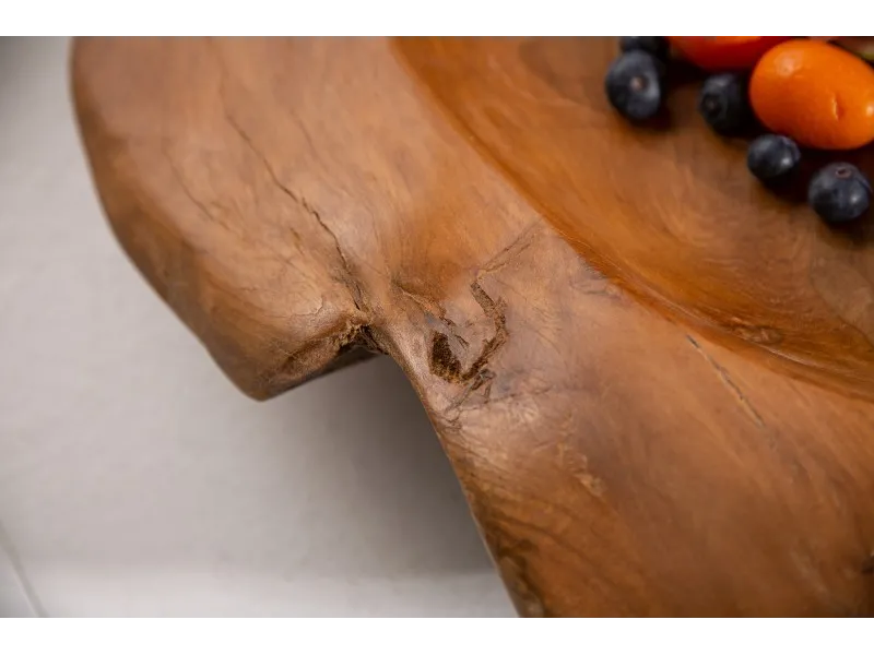 Corbeille de fruits design naturel en bois teck