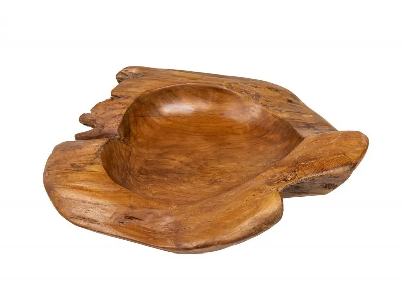Corbeille de fruits design naturel en bois teck