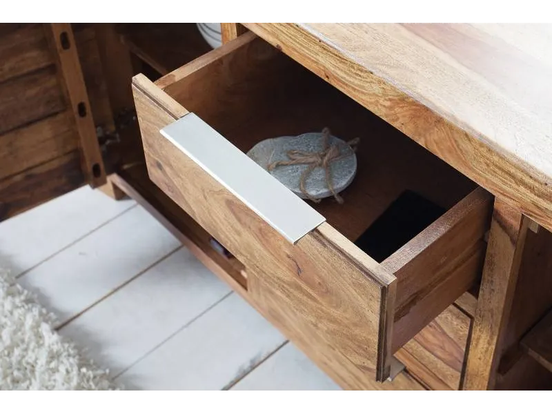 Bahut 140 cm à 2 portes et 3 tiroirs en bois massif