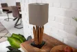Lampe à poser de 15 cm en bois flotté coloris brun gris