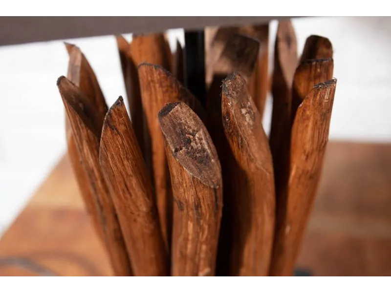 Lampe à poser de 15 cm en bois flotté coloris brun gris