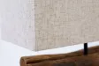 Lampe de 35cm en bois flotté et lin écrue