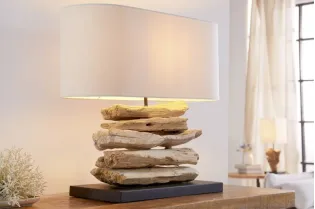 Lampe à poser de 55 cm en bois flotté naturel