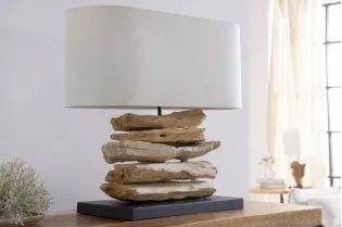 Lampe à poser de 55 cm en bois flotté naturel 2