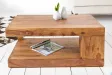 Table basse 90 cm design avec rangement en bois massif
