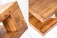 Table basse 90 cm design avec rangement en bois massif