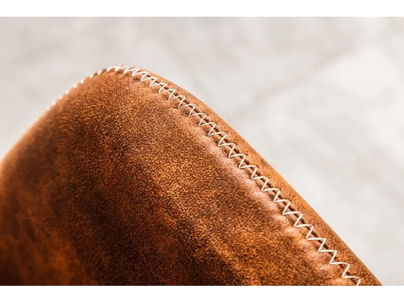 Chaise de salle à manger design coloris brun antique en microfibre