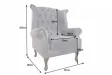 Fauteuil design Chesterfield coloris gris capitonné