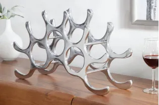 Porte-bouteilles design coloris argent 2