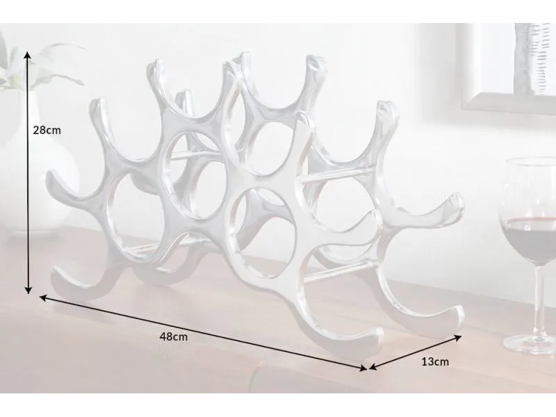 Porte-bouteilles design coloris argent