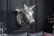 Trophée mural 65 cm en tête de taureau en aluminium argenté