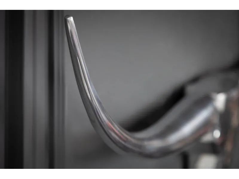 Trophée mural 100 cm en Tête de taureau teinté argent