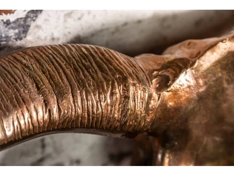 Déco tête de taureau Matador 70cm cuivre flammé