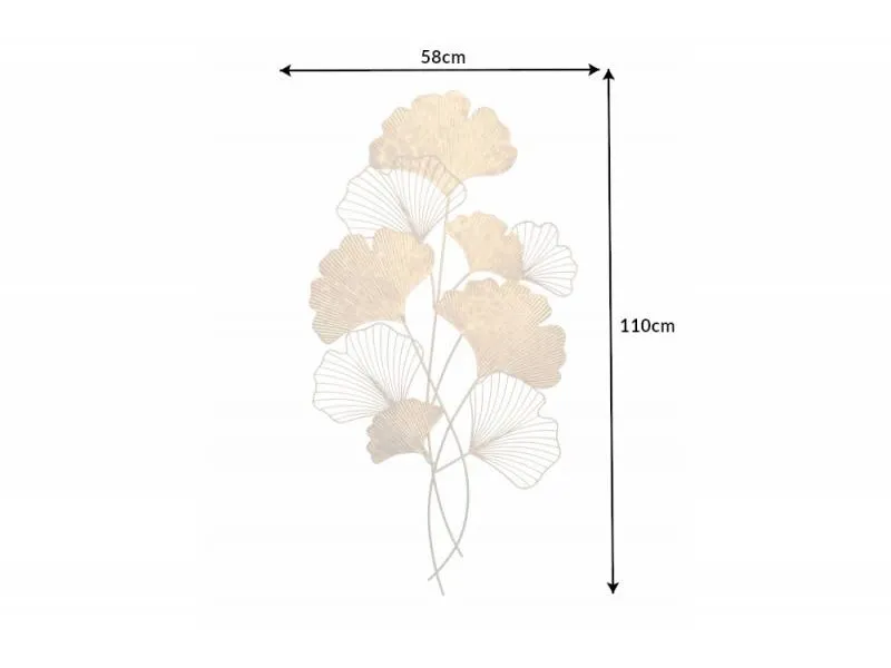 Décoration murale Ginkgo Doré 110cm