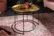 Ensemble de deux table basse dorée