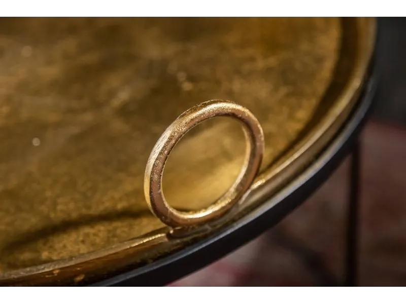 Ensemble de deux table basse dorée