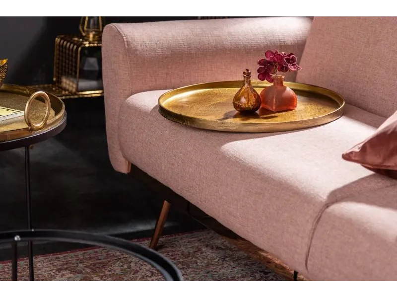 Ensemble de deux table basse dorée