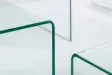 Ensemble de 3 tables basses en verre trempé coloris transparent